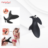 it'spleaZure Black Vibrating Silicone Anal Prostate Plug - Dual-leaf design for targeted pleasure